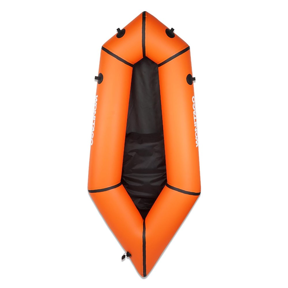 WONITAGO Packraft TPU Inflatable Travel Kayak with Soft Seat Lightweight Packrafts for Flat Water Rafting/Bicycle Drifting/Litewater Dinghy, 1 Person, 6.8Ft, Orange