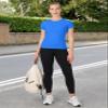 MathCat Women's Lakeblue Yoga, Workout & Running Short Sleeve T-Shirts, Breathable, Moisture-Wicking, Lightweight, Stretchable, Crew Neck, Slim Fit, Large view 3