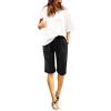 XUETON Petite to Plus Size Shorts for Women Loose Knee Length Bermuda Shorts Casual Summer Lightweight Hiking Biker Shorts(Black,Small) view 2
