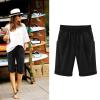 XUETON Petite to Plus Size Shorts for Women Loose Knee Length Bermuda Shorts Casual Summer Lightweight Hiking Biker Shorts(Black,Small) view 3