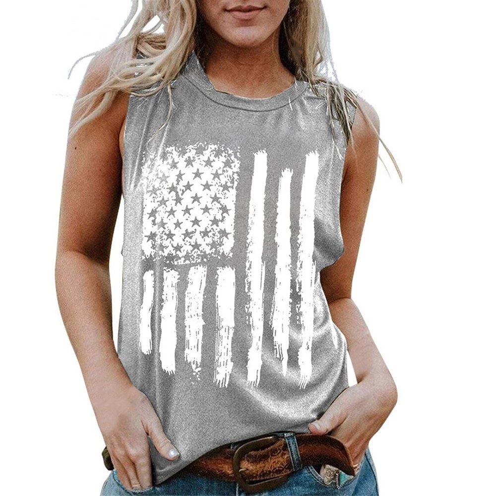 4th of july tank tops for women, womens sleeveless shirts, 4th of July Tank Tops Women Patriotic American Flag Distressed Graphic Tank independent Day Tee Top