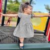 AGQT Baby Girls Plaid Dress Gingham Fly Sleeve Backless Summer Dresses Spring Smocked Birthday Easter Dresses Black Size 12-18 Months view 2