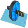 Wheel Roller Abdominal Workout for Exercise and Knee Mat (Silver and Black) view 1