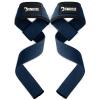 DMoose Fitness Lifting Straps - 4mm Neoprene Padded Wrist Straps for Weightlifting & Powerlifting - Cotton Lifting Strap with Silicone Grip for Men & Women (Navy Blue) view 1
