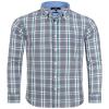 Alimens & Gentle Mens Plaid Long Sleeve Shirt Grey Green Gingham Regular Fit Button Down Shirt Business Work Dress Shirts view 1