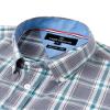 Alimens & Gentle Mens Plaid Long Sleeve Shirt Grey Green Gingham Regular Fit Button Down Shirt Business Work Dress Shirts view 3