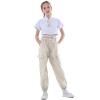 Rolanko Big Girls Cargo Pants Elastic Waist Cargo Jogger Pants for Girl Kids (Beige, 10-11 Years) view 2