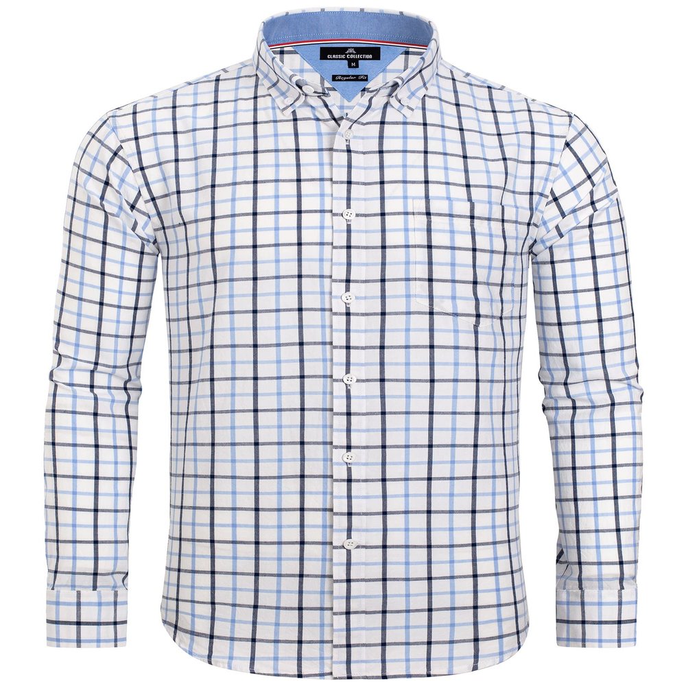 Alimens & Gentle Mens Button Down Shirts Navy Check Long Sleeve Gingham Shirt Business Dressy Oktoberfest Plaid Shirts