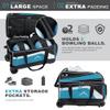 GoHimal Double Roller 2 Ball Bowling Bag with Separate Shoe Compartment for Bowling Shoes (Up To US Men Size 15) and Abundant multifunction Accessory Pocket, Upgraded fabric, Retractable Handle - view 3