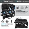 GoHimal Double Roller 2 Ball Bowling Bag with Separate Shoe Compartment for Bowling Shoes (Up To US Men Size 15) and Abundant multifunction Accessory Pocket, Upgraded fabric, Retractable Handle - view 3
