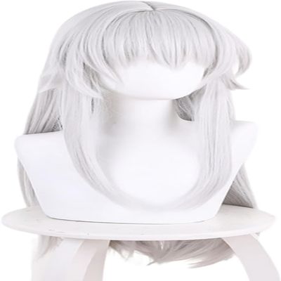 maysuwell Amine Game White Cosplay Wig Long Straight Hair Halloween,Christmas,Daily Fashion,Anime and Gaming Expo,Cosplay Show