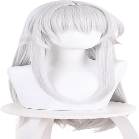 maysuwell Amine Game White Cosplay Wig Long Straight Hair Halloween,Christmas,Daily Fashion,Anime and Gaming Expo,Cosplay Show