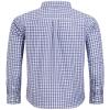 Alimens & Gentle Mens Plaid Button Down Shirts Long Sleeve Blue Gingham Regular Fit Shirt Formal Business Dress Shirt view 2
