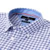 Alimens & Gentle Mens Plaid Button Down Shirts Long Sleeve Blue Gingham Regular Fit Shirt Formal Business Dress Shirt view 3