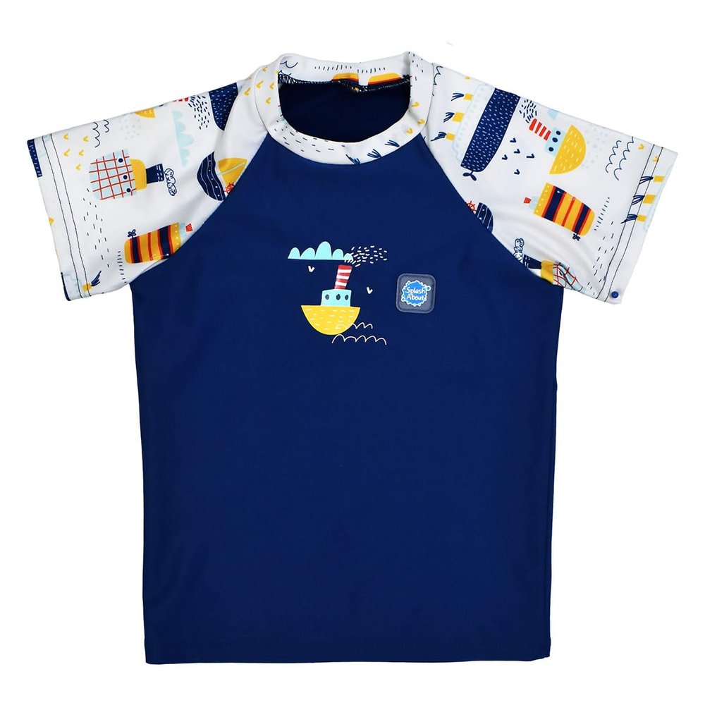 Splash About Kids UV Protection Rash Top Guard Vest (US, Age, 2 Years, 3 Years, Tug Boats)