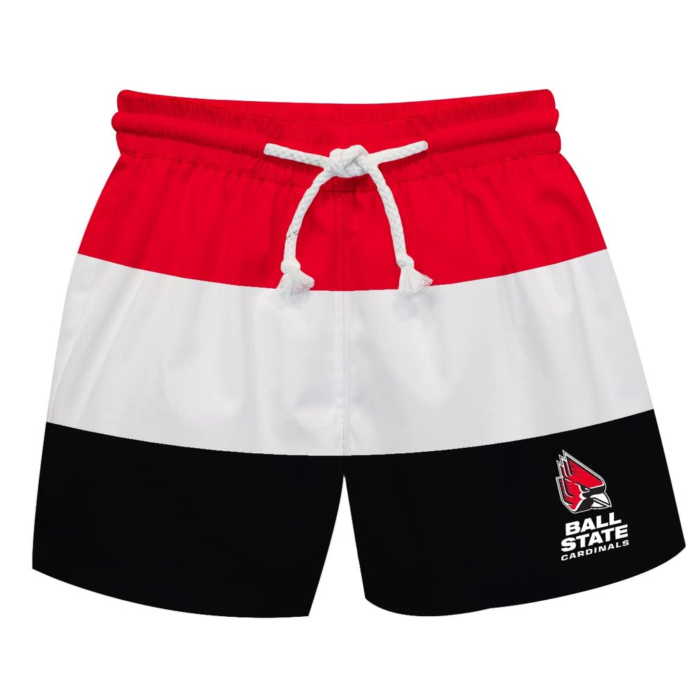 Vive La Fete Ball State University Boy's Swim Trunks Kid Shorts - Toddler Boy Swimwear Quick Dry 4-Way Stretch Swimming Trunks