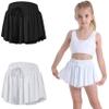 2 Pack Butterfly Flowy Shorts Skirts for Girls Tennis Cheer Stuff Athletic Preppy Running Sports Skirt for Teen GirlsBlack, White, L view 1