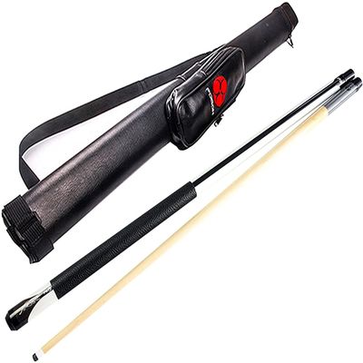 WLONKPool Cues Adult 57Inch, 2/1 Split Maple Pool Cue Stick Leather Grip, Handmade Snooker Cue 19Oz, Tips 9.5-11.5-13Mm(Color:2,Size:Tips9.5Mm)