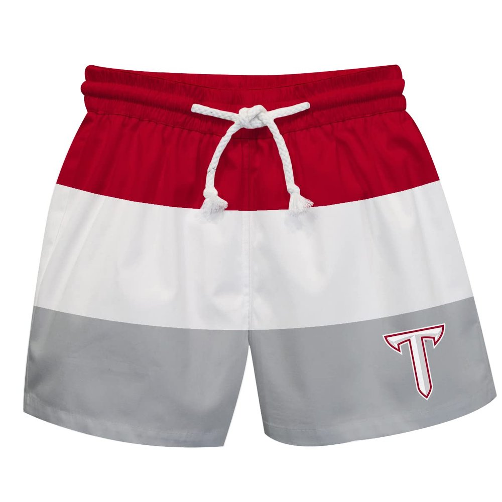 Vive La Fete TROY UNIVERSITY Boy's Swim Trunks Kid Shorts - Toddler Boy Swimwear Quick Dry 4-Way Stretch Swimming Trunks
