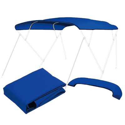Bimini Top Replacement Canvas4 Bow Bimini Tops Canvas Cover with Zipper Easy InstallWindproof Waterproof and UV-Proof Bimini Top Canvas Only No Frame (Blue, 4 Bow 8'L x 54" H x 67"-72" W)