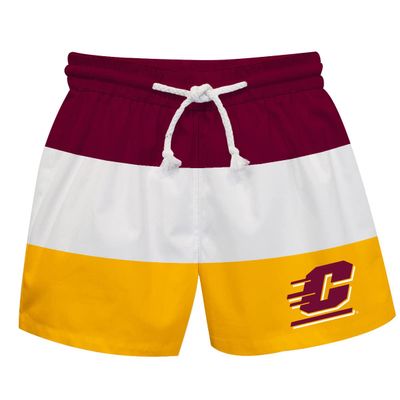 Vive La Fete CENTRAL MICHIGAN UNIVERSITY Boy's Swim Trunks Kid Shorts - Toddler Boy Swimwear Quick Dry 4-Way Stretch Swimming Trunks