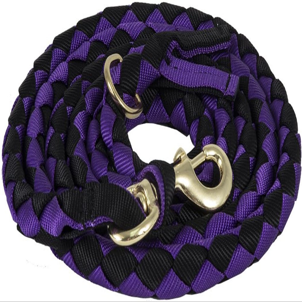 Mustang Braided Loping Lead Purple/Black