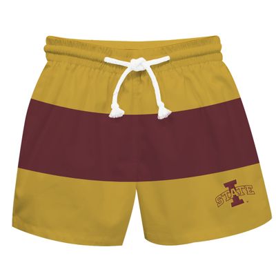 Vive La Fete IOWA STATE UNIVERSITY Boy's Swim Trunks Kid Shorts - Toddler Boy Swimwear Quick Dry 4-Way Stretch Swimming Trunks