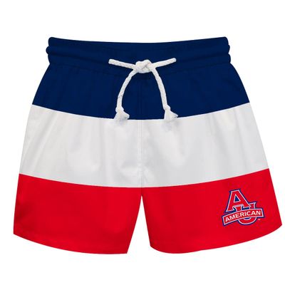 Vive La Fete AMERICAN UNIVERSITY Boy's Swim Trunks Kid Shorts - Toddler Boy Swimwear Quick Dry 4-Way Stretch Swimming Trunks