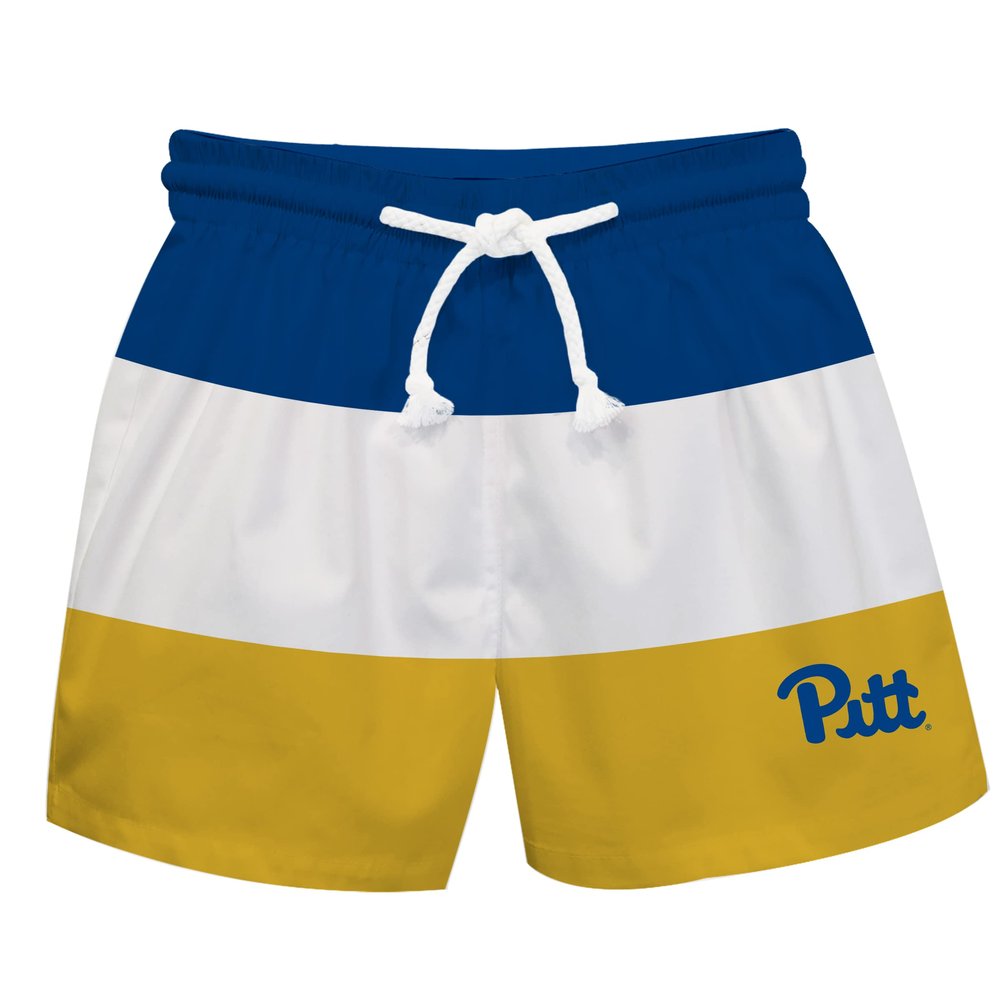 Vive La Fete UNIVERSITY of PITTSBURGH Boy's Swim Trunks Kid Shorts - Toddler Boy Swimwear Quick Dry 4-Way Stretch Swimming Trunks