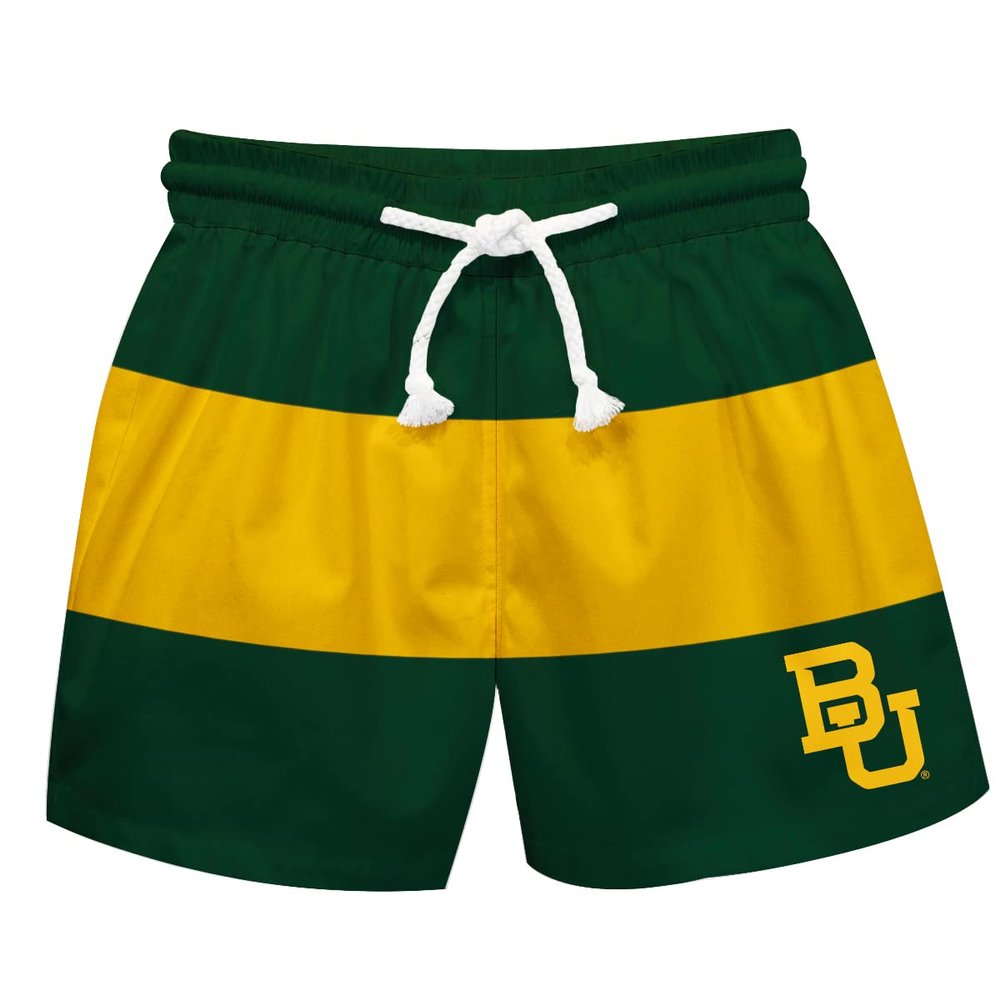 Vive La Fete Baylor Bears Boy's Swim Trunks Kid Shorts - Toddler Boy Swimwear Quick Dry 4-Way Stretch Swimming Trunks