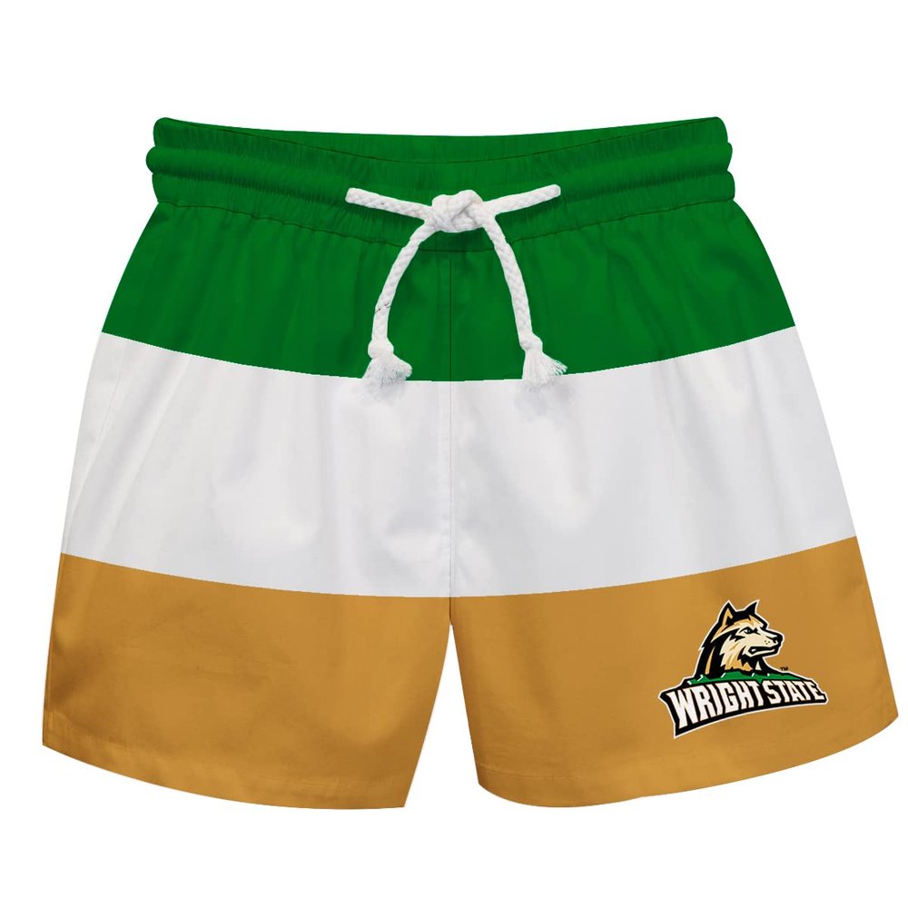 Vive La Fete Wright State University Boy's Swim Trunks Kid Shorts - Toddler Boy Swimwear Quick Dry 4-Way Stretch Swimming Trunks