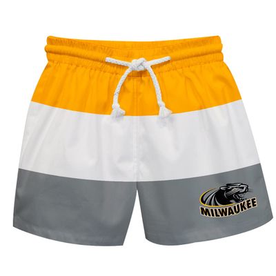 Vive La Fete UNIVERSITY of WISCONSIN MILWAUKE Boy's Swim Trunks Kid Shorts - Toddler Boy Swimwear Quick Dry 4-Way Stretch Swimming Trunks