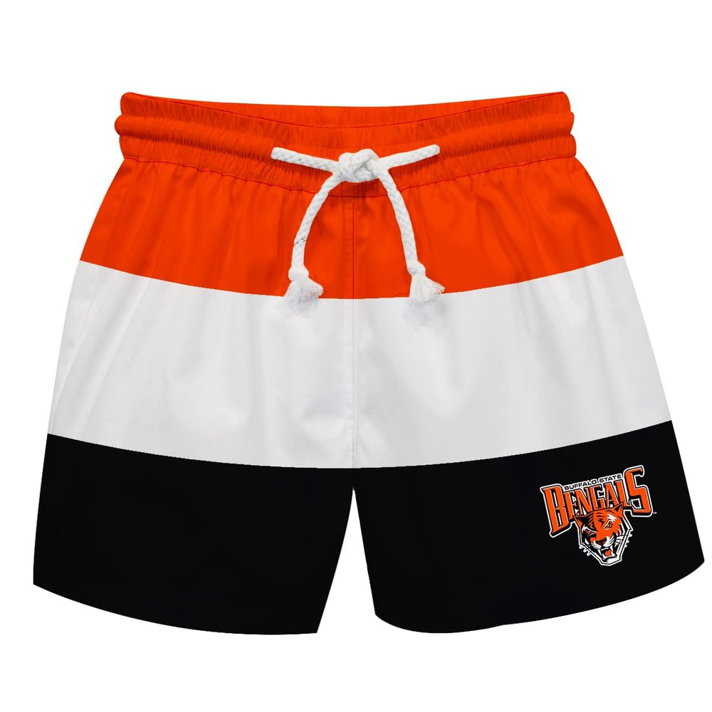 Vive La Fete BUFFALO STATE COLLEGE Boy's Swim Trunks Kid Shorts - Toddler Boy Swimwear Quick Dry 4-Way Stretch Swimming Trunks