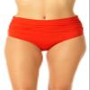 Anne Cole Womens High Waist Fold Over Shirred Swimsuit Bikini Bottoms view 1
