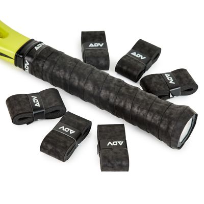 ADV Dry Tennis Overgrip Tape - 3, 12, 30, 60 Pack - FeltTac Tennis Racket Grip Tape - Ultra Absorbent Tennis Grip Tape - Comfort Tennis Racket Grips - Tennis Grips Overgrip (6-Pack Black)