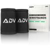 ADV Tennis Wristbands with New Age Polyester Cotton Blend - Ultra Absorbent Wrist Sweatbands - Doublewide & Slim Wrist Bands for Sweat - 4 Pack or 2 Pack (2-Pack Black, M/L) view 1