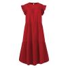 Babydoll Dresses for Women,2023 Summer Plus Size Casual Cute Petite Dress Sleeveless Tiered Ruffle Pleated Flowy Swing Boho Beach mini Maternity T-Shirt Dress Vacation Outfits(A-Red,XL) view 3