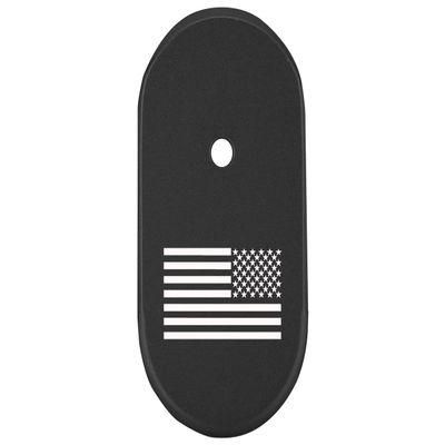 NDZ Performance Magazine Base Plate Finger Extension for Smith & Wesson CSX 9mm 10 Round  US Battle Flag, Laser Engraved Anodized Aluminum in Black