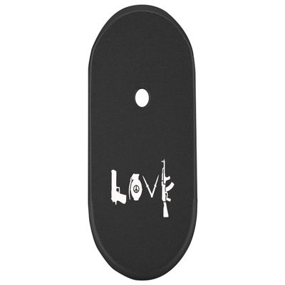 NDZ Performance Magazine Base Plate Finger Extension for Smith & Wesson CSX 9mm 10 Round Love Guns, Laser Engraved Anodized Aluminum in Black