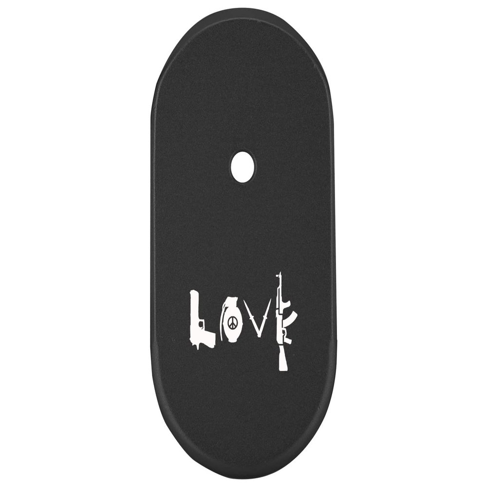 NDZ Performance Magazine Base Plate Finger Extension for Smith & Wesson CSX 9mm 10 Round Love Guns, Laser Engraved Anodized Aluminum in Black