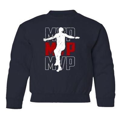 superhotapparel Embiid 2023 Best Player Philadelphia Basketball Youth Crewneck Sweatshirt (Navy, Youth Large)