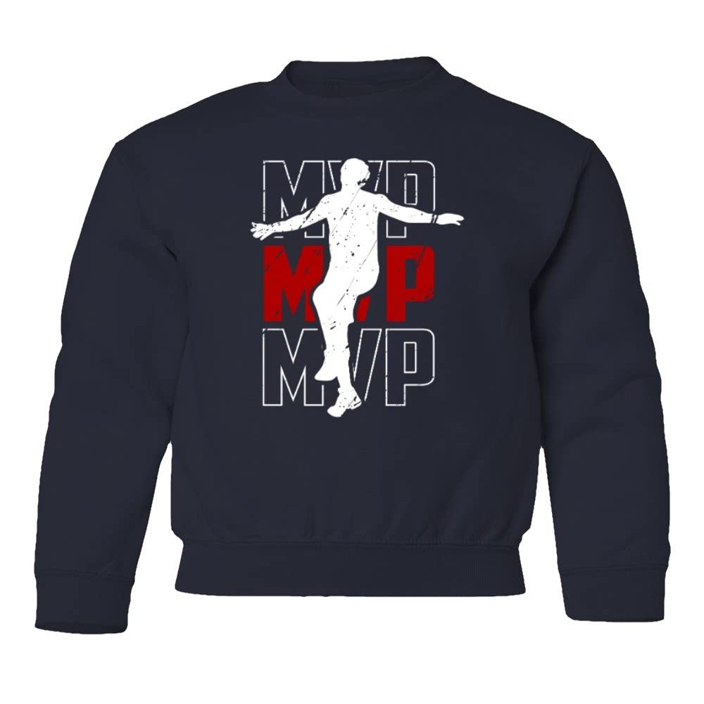 superhotapparel Embiid 2023 Best Player Philadelphia Basketball Youth Crewneck Sweatshirt (Navy, Youth Large)