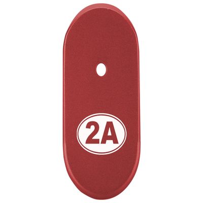 NDZ Performance Magazine Base Plate Finger Extension for Smith & Wesson CSX 9mm 10 Round 2A Second Amendment Emblem, Laser Engraved Anodized Aluminum in Red