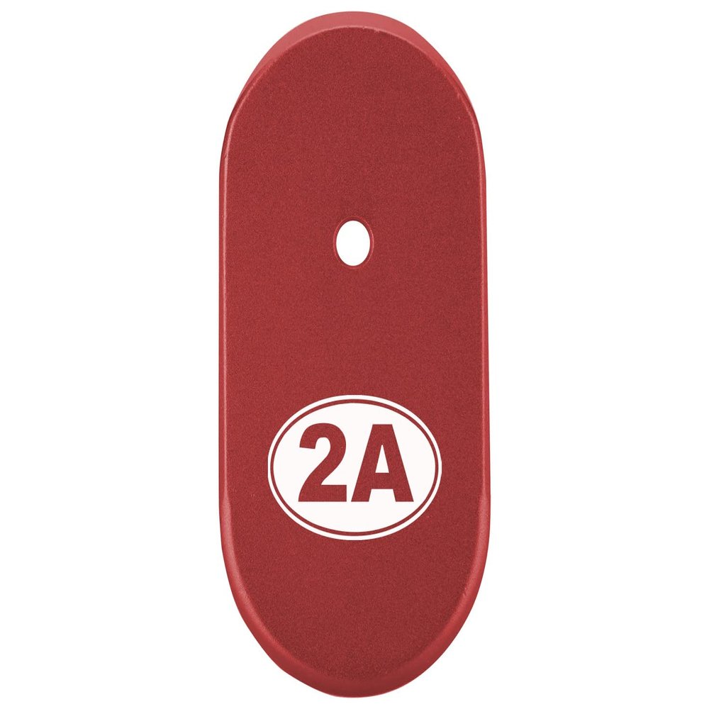 NDZ Performance Magazine Base Plate Finger Extension for Smith & Wesson CSX 9mm 10 Round 2A Second Amendment Emblem, Laser Engraved Anodized Aluminum in Red