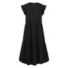 Babydoll Dresses for Women,2023 Summer Plus Size Casual Cute Petite Dress Sleeveless Tiered Ruffle Pleated Flowy Swing Boho Beach mini Maternity T-Shirt Dress Vacation Outfits(A-Black,5XL) view 2