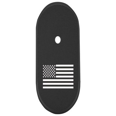 NDZ Performance Magazine Base Plate Finger Extension for Smith & Wesson CSX 9mm 10 Round  US Flag, Laser Engraved Anodized Aluminum in Black