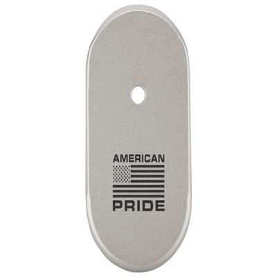 NDZ Performance Magazine Base Plate Finger Extension for Smith & Wesson CSX 9mm 10 Round American Pride US Flag, Laser Engraved Anodized Aluminum in Silver