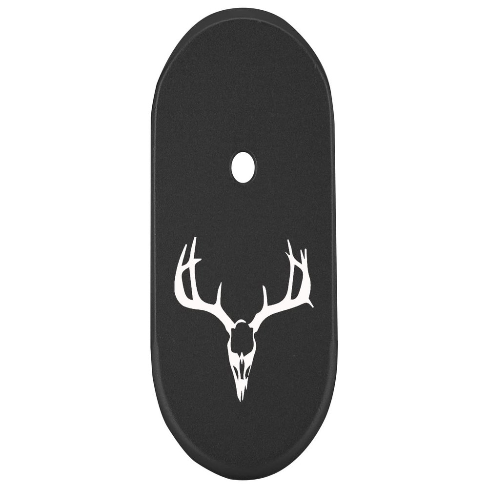 NDZ Performance Magazine Base Plate Finger Extension for Smith & Wesson CSX 9mm 10 Round Deer Skull 1, Laser Engraved Anodized Aluminum in Black