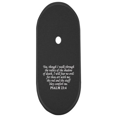 NDZ Performance Magazine Base Plate Finger Extension for Smith & Wesson CSX 9mm 10 Round  Bible Psalm 23:4, Laser Engraved Anodized Aluminum in Black