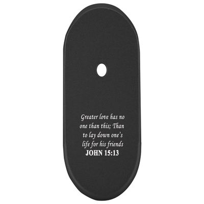 NDZ Performance Magazine Base Plate Finger Extension for Smith & Wesson CSX 9mm 10 Round  Bible John 15:13, Laser Engraved Anodized Aluminum in Black
